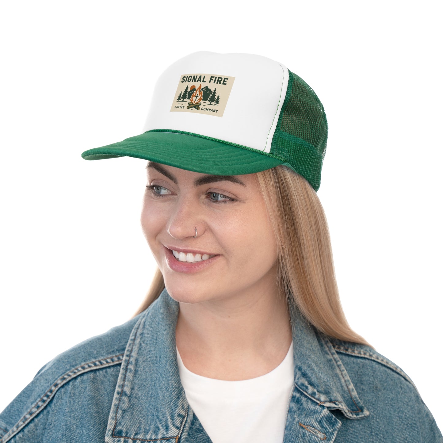 Signal Fire Coffee Company Trucker Hat with Logo (One Size Fits All)