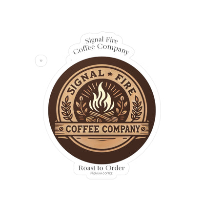 Custom Kiss-Cut Vinyl Decals for Signal Fire Coffee Company
