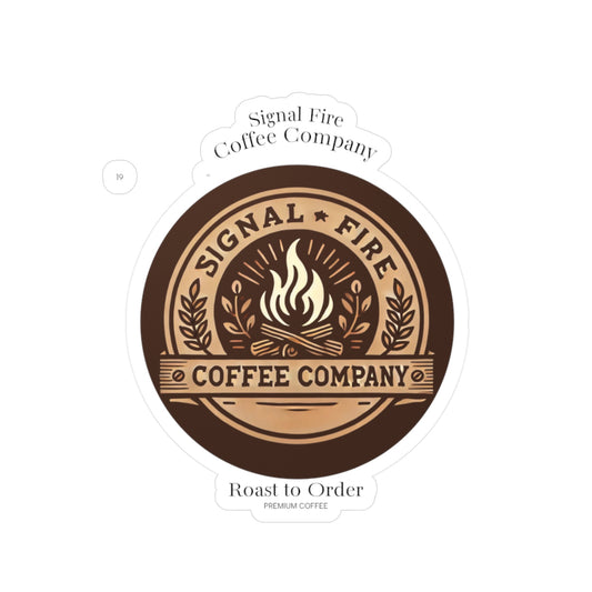 Custom Kiss-Cut Vinyl Decals for Signal Fire Coffee Company