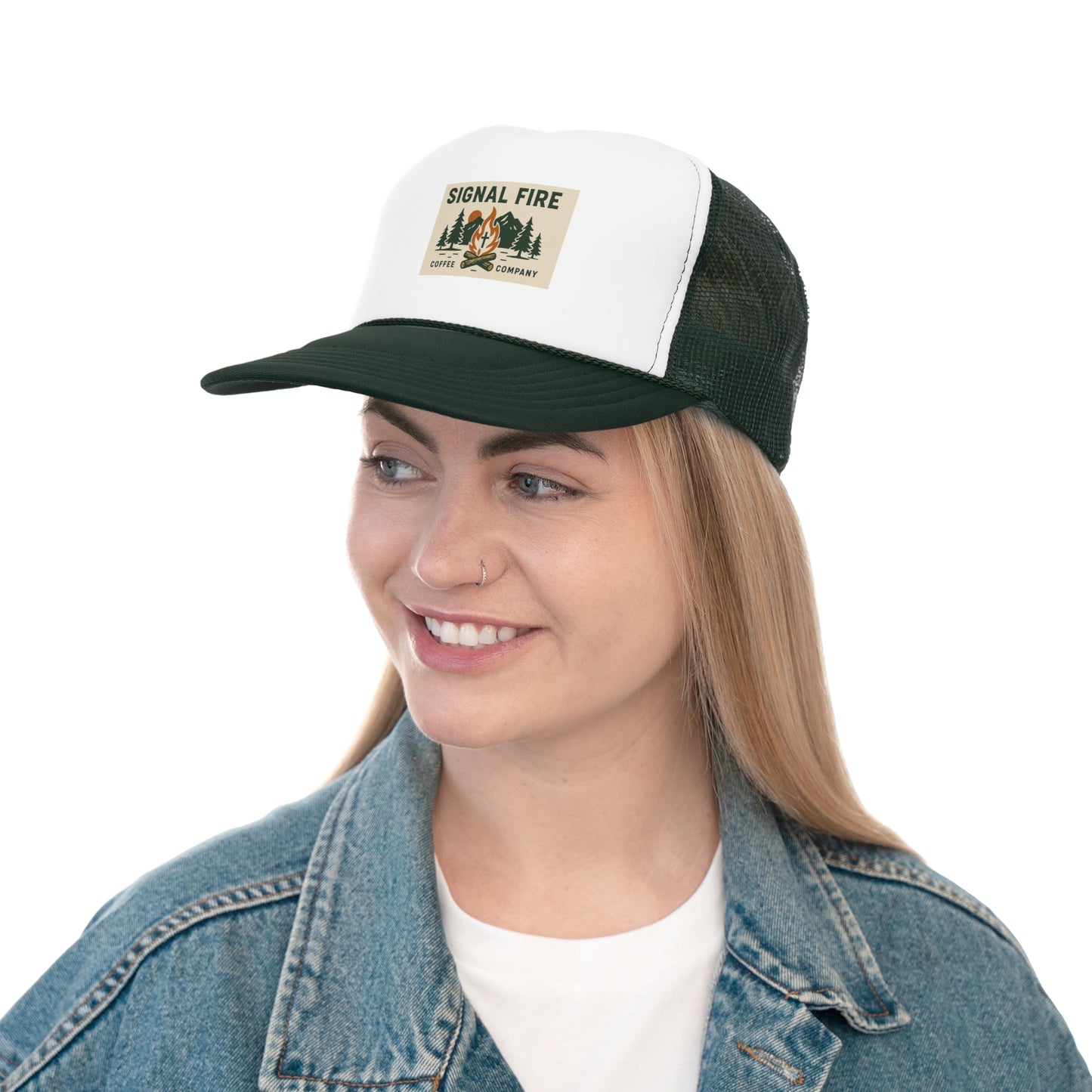 Signal Fire Coffee Company Trucker Hat with Logo (One Size Fits All)